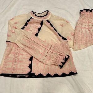 Free People boho blouse Victorian size small